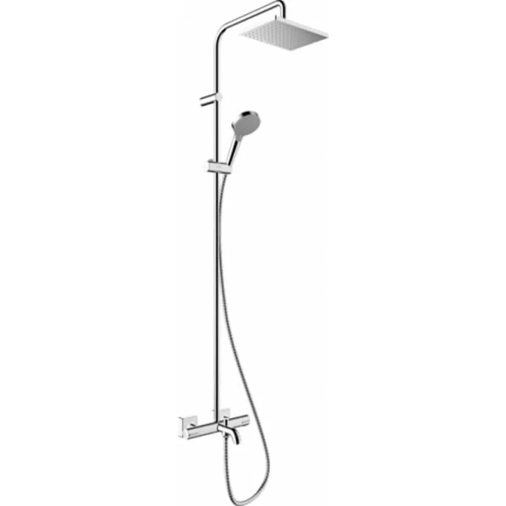 Душова система Hansgrohe Vernis Shape Showerpipe 230 1jet з термостатом для ванни хром (26284000)- Фото 1